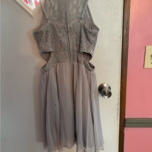 Elegant Gray Lace Kids DressSilver Prom Dress